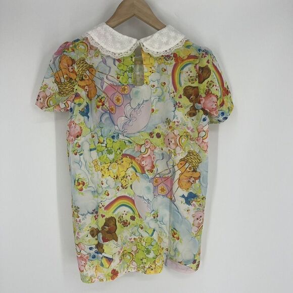 Iron Fist Top Size Small Spring Fling Girly Care Bear Print Rainbow Blouse Shirt - Picture 5 of 9
